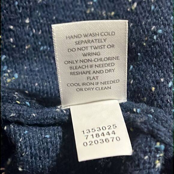 J JILL blue speckled cardigan sweater. One button closure. XL - Picture 8 of 12